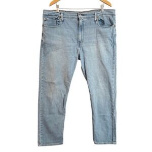 Levi's 502 Light Wash Denim Jeans Mens W42 L32 Straight Leg Button Fly